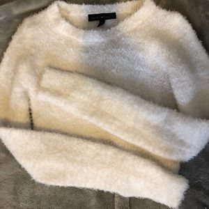 Cropped furry sweater